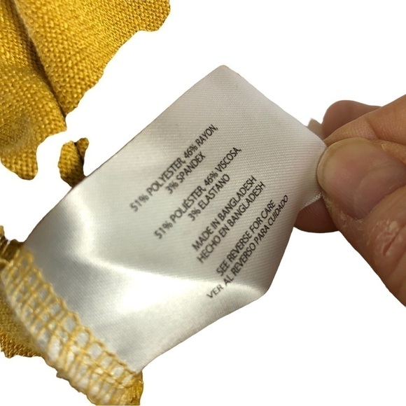 Orvis Cap Sleeve Knit Popover Top Women XXL Gold Vneck - Picture 9 of 10